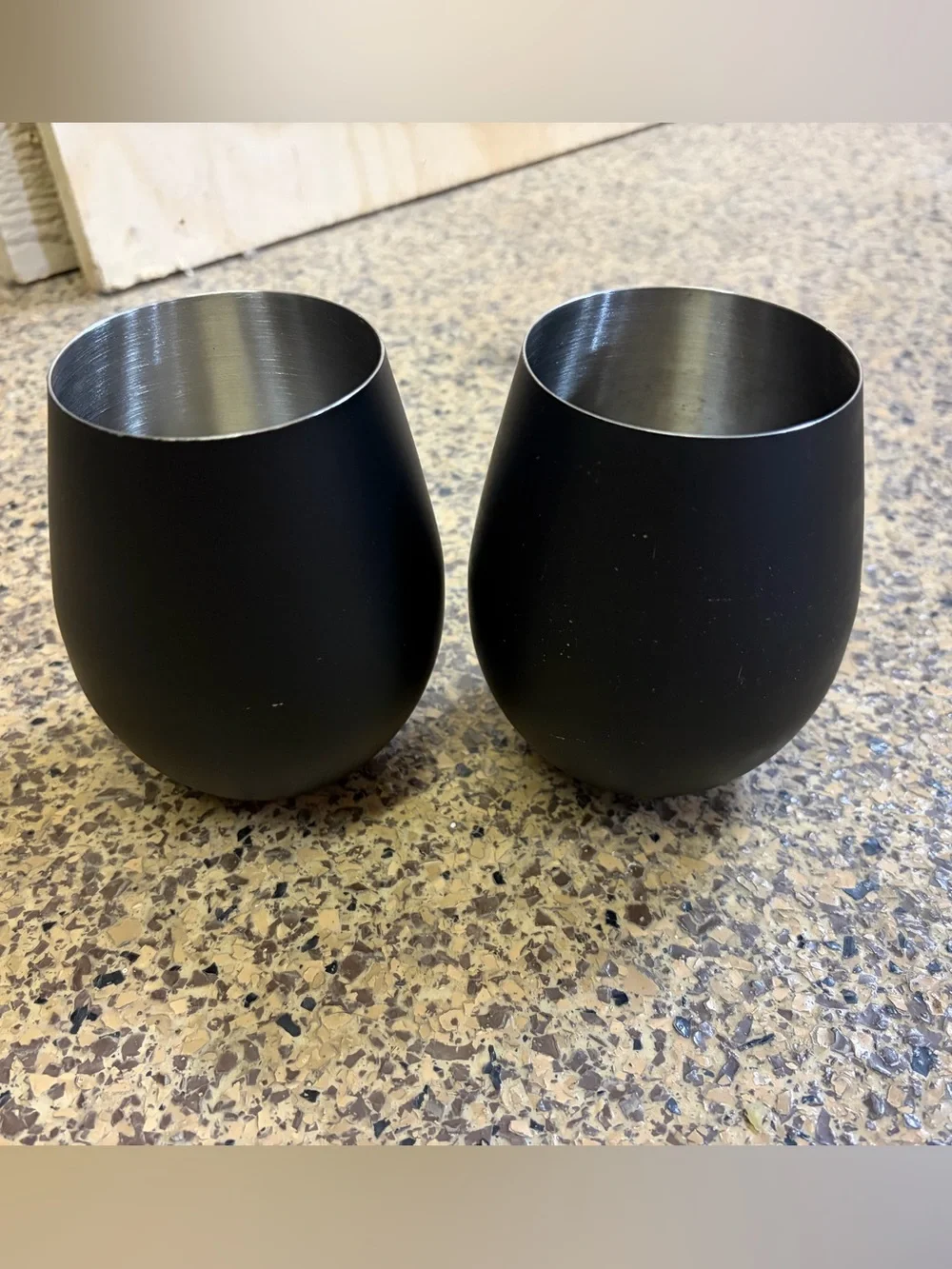 Set of 2 Chalkboard Stainless Steel Wine Tumblers